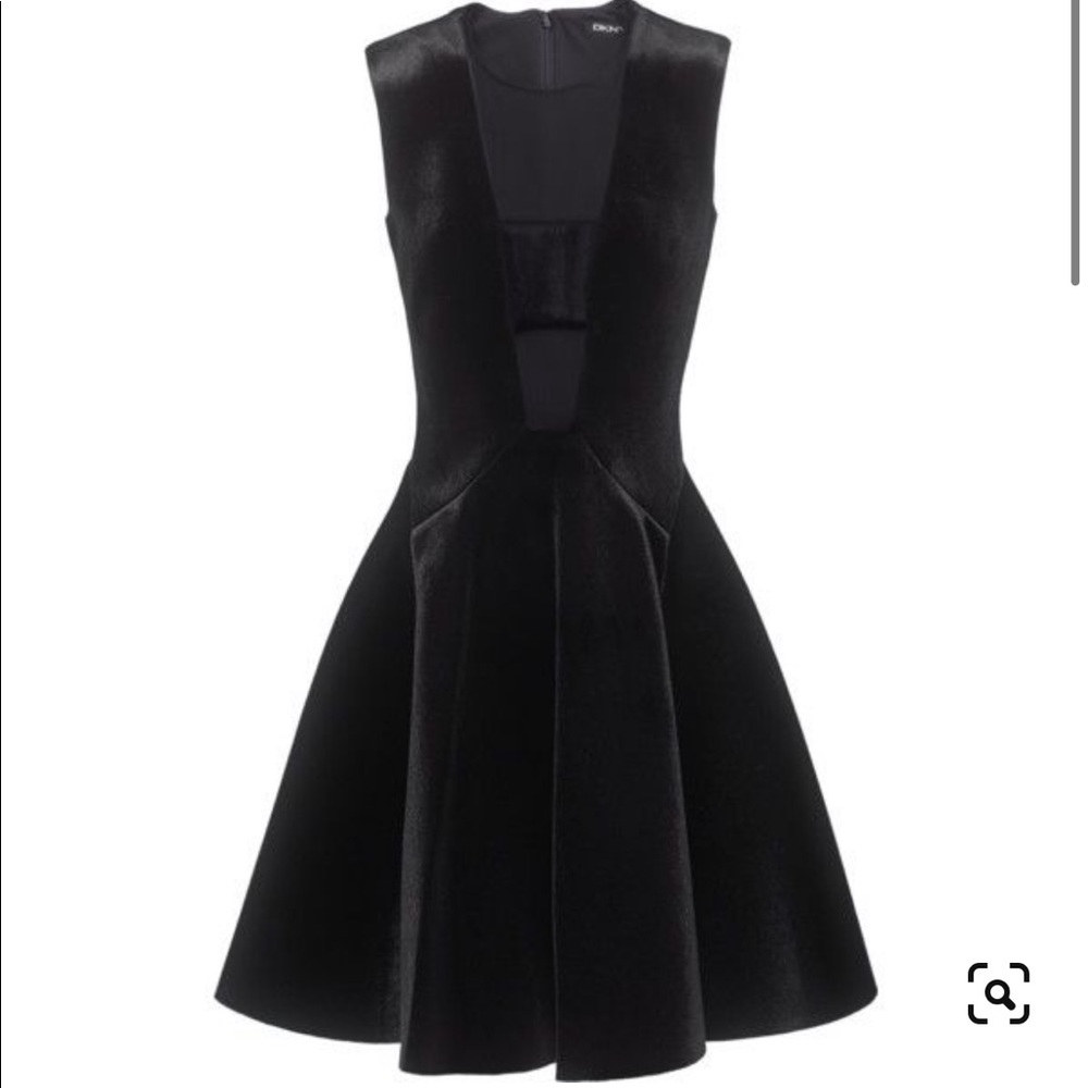 DKNY Skater Velvet dress with transparent insert